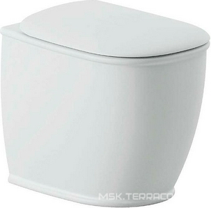 Унитаз напольный, пристенный 52х37см, безободковый, без сиденья, горизонт.слив, монтаж со скрытым в стене бачком, крепёж в компл. (цв.белый),ZZ ArtСeram Atelier ATV002 01:00