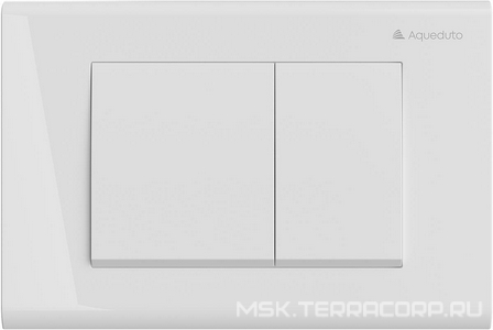 Клавиша двойного смыва для инстал., д/унитаза, (пластик цв.белый глянец),  ZZ Aqueduto Quadrado QUA0110