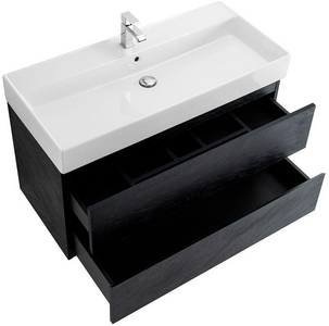 База под раковину подвесная с двумя выкатными ящиками, 797x460x500мм, без раковины, (цв.Nero),  ZZ Cezares Molveno MOLVENO 46-80-2C-SO-NR
