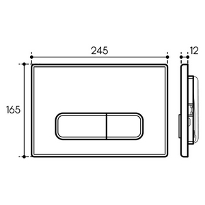 Клавиша двойного смыва для инстал., д/унитаза, (пластик цв.белый глянец),  Aqueduto Forma FOR0110