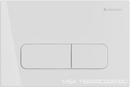 Клавиша двойного смыва для инстал., д/унитаза, (пластик цв.белый глянец),  Aqueduto Forma FOR0110