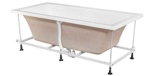 Ванна акриловая  170x80, каркас в компл., без слива-перелива 051009, цв. белый ZZ Berges TARI 050030