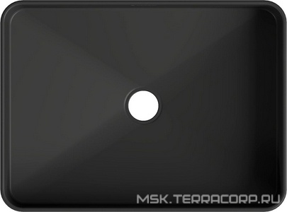 Раковина накладная на столешницу, прямоуг, 500x370хh135мм, без отв.д/смесит., без перелива, (цв.черный матовый),  Aqueduto Espiral ESP0440
