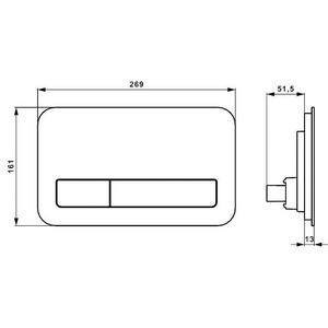 Клавиша двойного смыва (высококачественное безопасное стекло цв. серый глянец),  M200 ZZ Villeroy & Boch ViConnect 922400RA