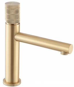 Смеситель для раковины, без д/к, (цв.брашированное золото),  ZZ Vincea Groove VBF-4G1BG4