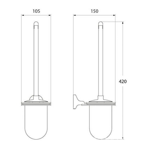 Ершик настенный, хром/матовое стекло  ZZ Iddis Mirro MIRMBG0I47