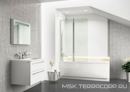 Шторка на борт ванны Supernova CVS2-100 правая блестящий профиль прозрачное стекло Ravak Chrome 7QRA0C00Z1