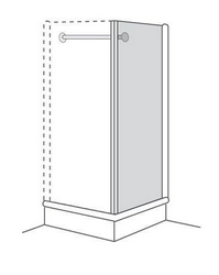 Боков. элемент с крепежной стойкой 90х90хh185см, крепление слева, квадратн. проф. бел/бронза, стекло комбинир. матовое/прозр.декор Londra Z XX XXZ
