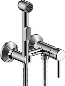 Смеситель с гигиеническим душем, НЕСТАНДАРТНОЕ ПОДКЛЮЧЕНИЕ 100 мм., однорычажный, хром ZZ Rossinka X X25-52
