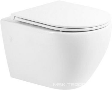 Унитаз подвесной, безободковый 490x370x360мм, без сиденья, крепёж в компл.,  ZZ BelBagno Sfera-R BB046CHR