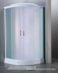 Душевая кабина закрытая, c крышейTimo Eco, 90x90x218 см, профиль белый, полотно матовое, ZZ Timo eco TE-0709