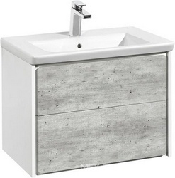 Тумба подвесная Ronda70 см, без раковины, цвет белый глянец/бетонZZ