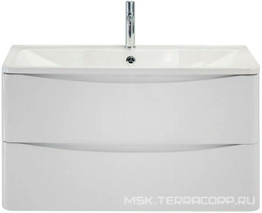 База под раковину подвесная с двумя выкатными ящиками, 900x450x500мм, без раковины, (цв.Bianco Lucido), Acqua ZZ BelBagno ACQUA ACQUA-900-2C-SO-BL