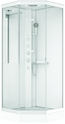 Душевая кабина Gem 90x90x225, ГМ3, верхн.душ, смеситель, профиль белый, стекло прозрач. XX