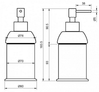 Дозатор настольный керамический, (цв.хром),  ZZ Cezares Aphrodite APHRODITE-SOIP-01