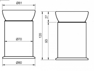 Стакан настольный керамический, (цв.хром),  ZZ Cezares Aphrodite APHRODITE-TUMP-01