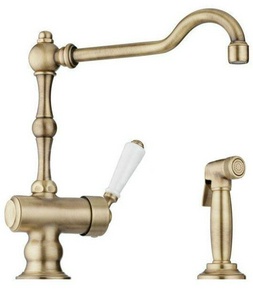 Смеситель для мойки однорычажный с ручным душем, бронза,  ZZ THG Bastide G30-D01-06181N/D