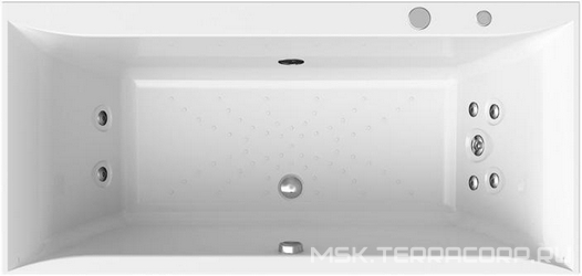 Ванна г/м "ПАЛЕРМО-CHROME", 1800х850, ГМ8, 1СМ, контрол.400, молдинг, смес./излив "Бриз-Линкольн-Большой-хром", фронт.панель, каркас и слив-перелив ZZ