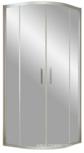 Душевое ограждение , 100*100*1900, профиль матовый хром, стекло ФЛЕР ДЕ ЛИС-R05, БЕЗ поддона ZZ Vegas Glass ZS ZS 0100 07 R05