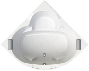 Ванна "СОРРЕНТО 140х140", каркас, подголовник - 2 шт.,фронт. панель, декор. фронт. молдинг (бронза), слив-перелив полуавтомат (бронза), ступень радиал Radomir Сорренто 1-01-0-0-1-038