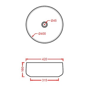 Раковина накладная на столешницу, круглая d42хh16см, без отв.д/смесит., без перелива, (цв.glossy black),  ZZ ArtСeram Cognac COL001 03;00