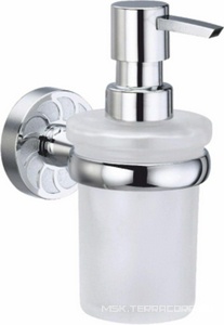 Дозатор для жидкого мыла Isen, настенный, латунь / стекло, хром, ZZ Wasserkraft isen K-4099