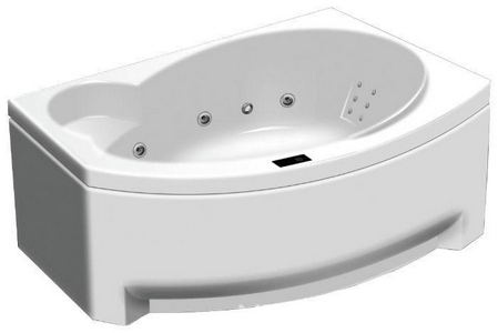 Ванна 170х105хh66см, ("Левая" отв.сл.слева), c г/м, мас.ног, аэромассаж, хромотерапия, на каркасе, сифон в компл,фурн.хром, Б/панели,  Comfort ZZ GNT Fresh FRESH 170х105 Comfort L