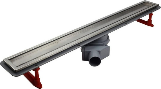 Дренажный канал 550хh71/117мм,готовый компл,сифон d50 выход вбок 48л/мин,ножки, 2х сторон.решётка/полая под плитку (цв.мат.хром), Confluo PL ZZ Pestan Confluo Premium Line 13100003