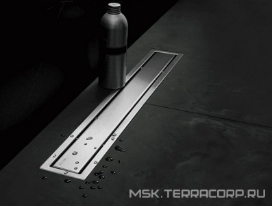 Дренажный канал 550хh71/117мм,готовый компл,сифон d50 выход вбок 48л/мин,ножки, 2х сторон.решётка/полая под плитку (цв.мат.хром), Confluo PL ZZ Pestan Confluo Premium Line 13100003