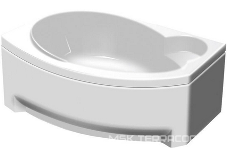 Ванна 170х105хh66см, ("Правая" отв.слива справа),  без г/м, на каркасе, сифон в компл, БЕЗ панели,  ZZ GNT Fresh FRESH 170х105 (ванна на каркасе + сифон) R