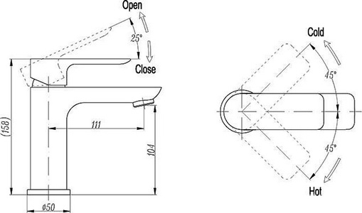 Смеситель Triton Панама 14801W-D125 для раковины, ZZ Triton панама Щ0000002368 / к.т.245020