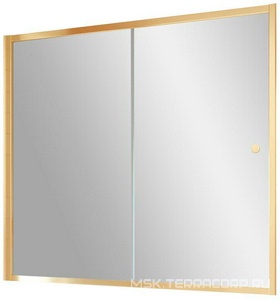 Шторка на ванну , 170x140 см, раздвижная, профиль золотой, стекло шиншилла ZZ Vegas Glass ZV ZV 170 09 02