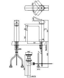 Смеситель для раковины, с д/к, "Высокий", (цв.хром),  ZZ Toto SG/Jewelhex TLG02304R