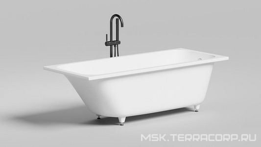 Ванна 1700х700хh600мм, литой камень S-Sense, матовый цв.белый, регулируемые ножки, без стандартного слива-перелива,  ZZ Salini Orlanda 102011M