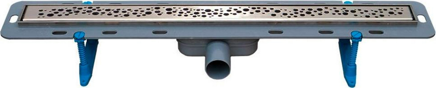 Дренажный канал в сборе, (сифон с гидрозатвором 0,4 л/с решетка PERLE 800мм, нерж. сталь, монтажная глубина 65-105мм), WINKIEL/ ZZ Winkel Ekoline WDO-800-03-4402