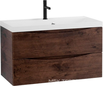 База под раковину подвесная с 2 выкатными ящиками, 800х450x530мм, (без раковины), (цв.Rovere Moro),  ZZ BelBagno Marino MARINO-800-2C-SO-RW-P