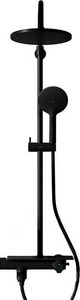 Душевая стойка для ванна/душа, выдвижной излив, с термостатом, верхний и ручной душ, цвет черный ZZ Damixa Jupiter 977760300