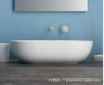 Раковина накладная на столешницу, овальная 540х360хh160мм, без отв.д/смесит., без перелива,  ZZ Globo T-Edge B6O54.BI