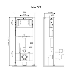 Инсталляция для подвесного унитаза PRO, пневматическая, БЕЗ кнопки, крепеж и звукоизоляция в комплекте AMPM Универсал I012704