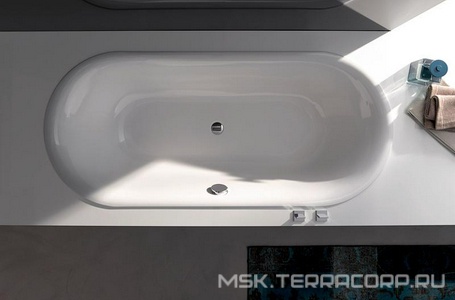 Ванна 180х80хh45см,овал,встраиваемая, с шумоизол,(БЕЗ ножек арт.B23-1500 и удлинён.слива-перелива), (цв.белый с антислипом и Glaze Plus), BetteLux Ova Bette BetteLux Oval 3466-000 PLUS AR