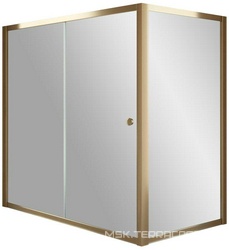 Шторка на ванну ZV+ZVF, 170x75x140 см, раздвижная с неподвижной боковой стороной, профиль бронза, стекло прозрачное ZZ