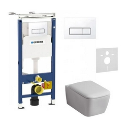 Комплект Инсталляция Geberit Duofix Платтенбау 4 в 1 с белой кнопкой смыва| 54x35x33