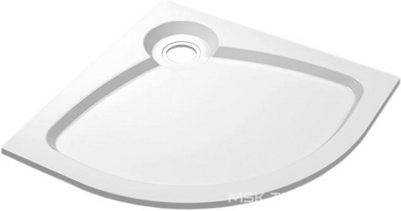 Поддон душ.встраиваемый 800х800хh22/56мм,1/4 круга,R550мм,слив 90мм,(без сифона,ножек арт.TRAY-S-4.2-ML,экрана),искуст.мрамор цв.белый, Cezares ZZ Cezares Универсал TRAY-S-R-80-550-56-W