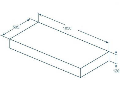 Полка консольная 1050х500хh150мм, без выреза, с крепежом, (БЕЗ 3шт. кронштейнов арт.U842867), (цв.светлое дерево),  ZZ Ideal Standard Adapto U8408FF