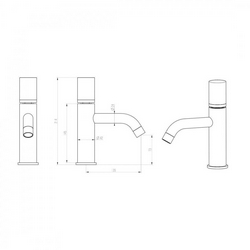 Смеситель Boheme Stick 121-WG для раковины, white diamond gold 4x21x17 Boheme stick 121-WG