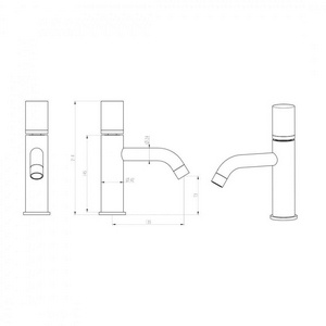 Смеситель Boheme Stick 121-WG для раковины, white diamond gold 4x21x17 Boheme stick 121-WG