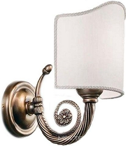 Светильник настенный (держатель цв.бронза, тканевый абажур цв.крем), Stella ZZ Eban Orione FAPST----MBR