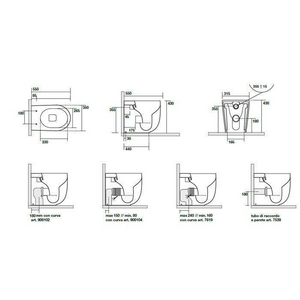 Унитаз напольный 35х55хh43см, безободковый, пристенный для монтажа со скрытым в стене бачком, крепл к полу в комп, без сиденья, (цв.белый),  ZZ Kerasan Nolita 531801
