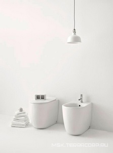 Унитаз напольный 35х55хh43см, безободковый, пристенный для монтажа со скрытым в стене бачком, крепл к полу в комп, без сиденья, (цв.белый),  ZZ Kerasan Nolita 531801