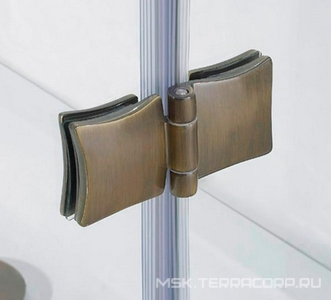 Душ. уголок 900х900хh1950мм, 1/4 круга, R550мм, 2 расп.двери, вход 730мм, с 2-мя неподв.сегм., (стекло прозрачн, 8мм, фурн/золото), Magiс ZZ Cezares Magic MAGIC-R-2-90-C-G